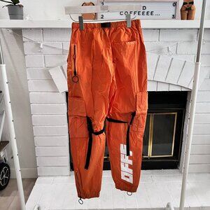 Off-White OFFF Logo Parachute Cargo Pants Orange - 31